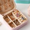 145b18ec-89a7-47e8-9d44-b7e19cd40457.jpg Small Square Ring, Earring, And Necklace Organizer Box - Pink