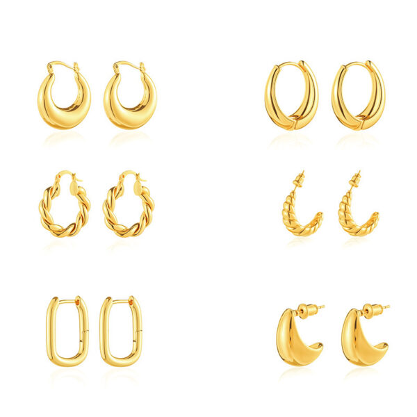 2510c917-71ce-4bdf-9b07-b17cfe9b0936.jpg Water Metal Drop Twist Exquisite Earrings