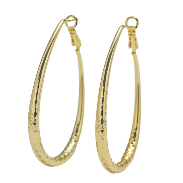 35d57c17-df3f-4856-8f56-1e4e8d4b7437.jpg Golden Glossy Spring Fastener Egg-shaped Earrings Hypoallergenic Copper