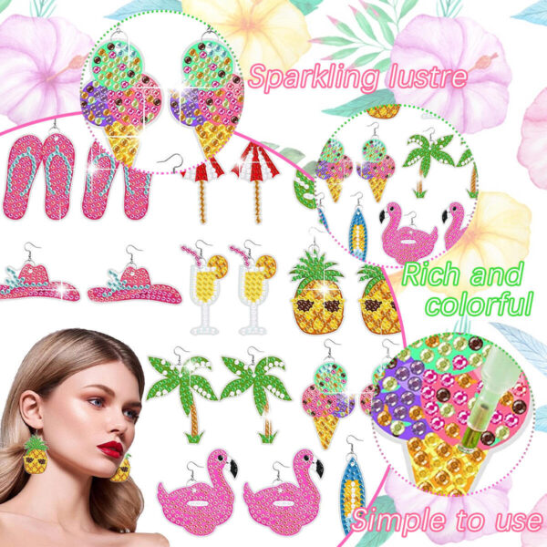 44aeec7d-971b-40f0-b3b3-cdcf6da397f4.jpg 10 Pair Hawaii Theme Rhinestone Painting Earrings