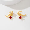European And American Square Fashion Zircon Earrings In Various Colors
