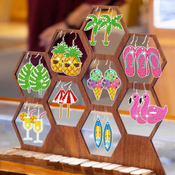 7f409a26-96d8-4578-b6cc-fa76a461c5fc.jpg 10 Pair Hawaii Theme Rhinestone Painting Earrings