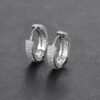 1 Pair Men's Hip Hop Zircon Hoop Earrings,Sparkling, Sleek Luxury,Versatile And Stylish