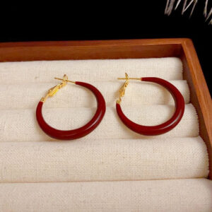 ca195157-f8c7-4a99-a9c5-19d366449f31.jpg Special-interest Design Mild Luxury Retro Red Oil-spot Glaze Simple Bracelet Earrings