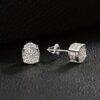 Hip Hop Sparkling Zircon Stud Earrings,4 Prong Setting, Bling Design,Unisex For Daily Wear And Parties