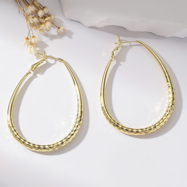 dc22cc96-2aa5-473a-b400-a4b4e2df7b08.jpg Golden Glossy Spring Fastener Egg-shaped Earrings Hypoallergenic Copper