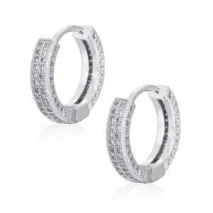 dd964fc8-0f77-4688-b310-906ae1304bd2.jpg 1 Pair Men's Hip Hop Zircon Hoop Earrings,Sparkling, Sleek Luxury,Versatile And Stylish
