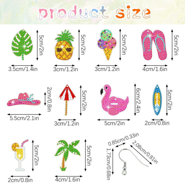 fcdf3f65-cc9f-4621-9e8b-038ebddcc577.jpg 10 Pair Hawaii Theme Rhinestone Painting Earrings