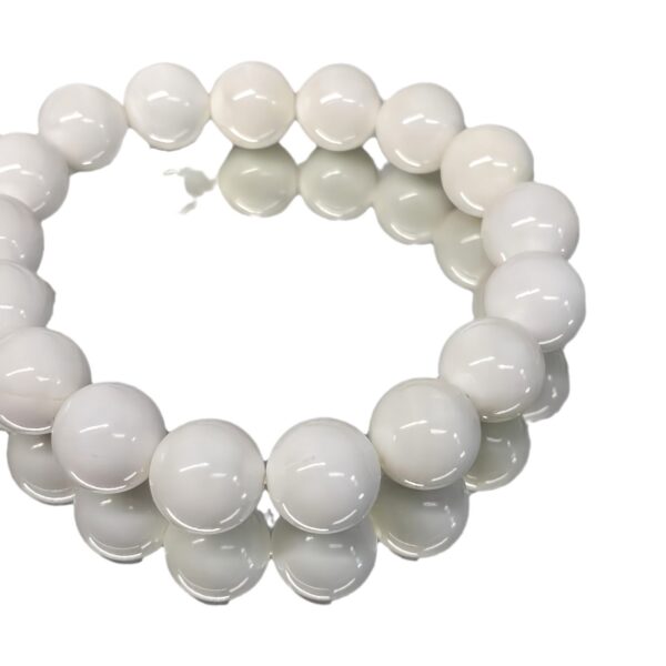 EH-INN-B001-PROM-主图 Natural White Shell 12mm Bead Unisex Bracelet